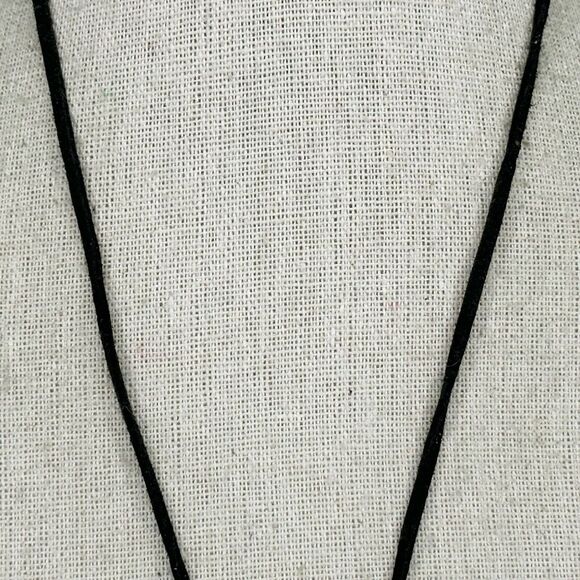 Striped Pendant on Black Cord Necklace - Picture 10 of 12